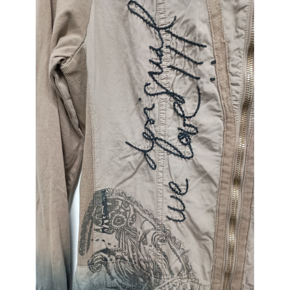VTG Y2K Desigual Artsy Dress Jacket Womens Large Brown Ombre Boho Embroidered - Picture 3 of 12